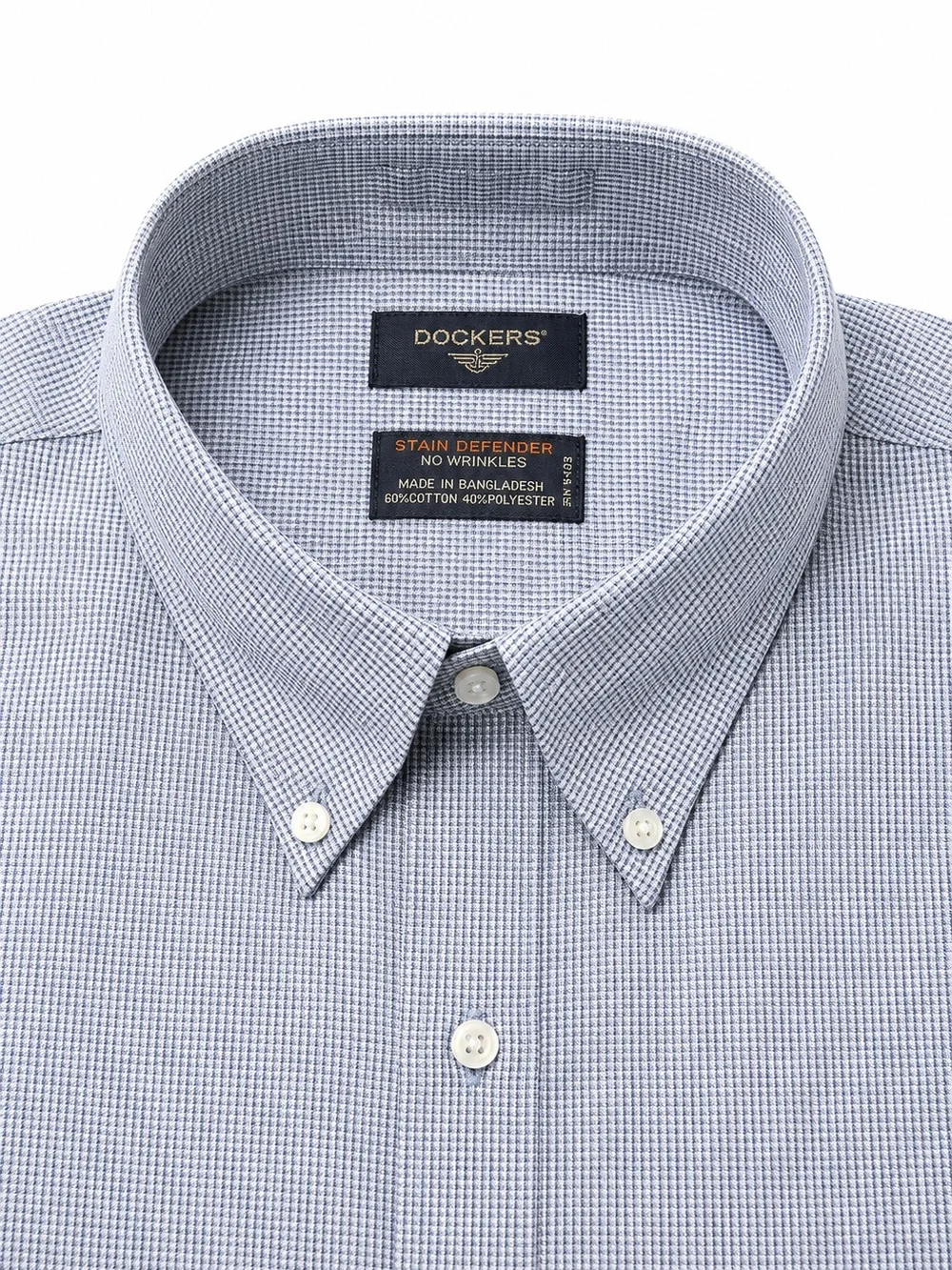 New with tags Dockers men’s short-sleeve button-down shirt classic blue/white